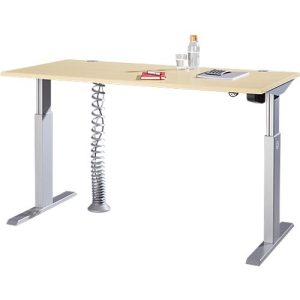 Schäfer Shop Select Schreibtisch ERGO-T, elektrisch höhenverstellbar, Rechteck, T-Fuß, B 1600 x T 800 x H 725-1185 mm, Ahorn/weißaluminium Schäfer Shop Select Schreibtisch ERGO-T, elektrisch höhenverstellbar, Rechteck, T-Fuß, B 1600 x T 800 x H 725-1185 mm, Ahorn/weißaluminium