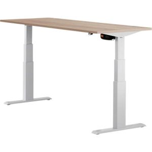 Schäfer Shop Select Schreibtisch ERGO-T, elektrisch höhenverstellbar, Rechteck, T-Fuß, B 1800 x T 800 x H 640-1300 mm, Eiche/weißaluminium Schäfer Shop Select Schreibtisch ERGO-T, elektrisch höhenverstellbar, Rechteck, T-Fuß, B 1800 x T 800 x H 640-1300 mm, Eiche/weißaluminium