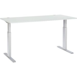 Schäfer Shop Select Schreibtisch ERGO-T, elektrisch höhenverstellbar, Rechteck, T-Fuß, B 1800 x T 800 x H 725-1185 mm, lichtgrau/weißaluminium Schäfer Shop Select Schreibtisch ERGO-T, elektrisch höhenverstellbar, Rechteck, T-Fuß, B 1800 x T 800 x H 725-1185 mm, lichtgrau/weißaluminium