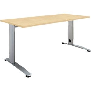 Schäfer Shop Select Schreibtisch LOGIN, manuell höheneinstellbar, C-Fuß, B 1200 x T 800 x H 660-820 mm, Ahorn/weißalu Schäfer Shop Select Schreibtisch LOGIN, manuell höheneinstellbar, C-Fuß, B 1200 x T 800 x H 660-820 mm, Ahorn/weißalu
