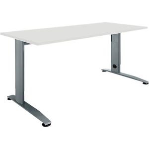 Schäfer Shop Select Schreibtisch LOGIN, manuell höheneinstellbar, C-Fuß, B 1200 x T 800 x H 660-820 mm, lichtgrau/basaltgrau Schäfer Shop Select Schreibtisch LOGIN, manuell höheneinstellbar, C-Fuß, B 1200 x T 800 x H 660-820 mm, lichtgrau/basaltgrau