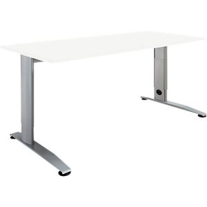 Schäfer Shop Select Schreibtisch LOGIN, manuell höheneinstellbar, C-Fuß, B 1200 x T 800 x H 660-820 mm, weiß/weißalu Schäfer Shop Select Schreibtisch LOGIN, manuell höheneinstellbar, C-Fuß, B 1200 x T 800 x H 660-820 mm, weiß/weißalu