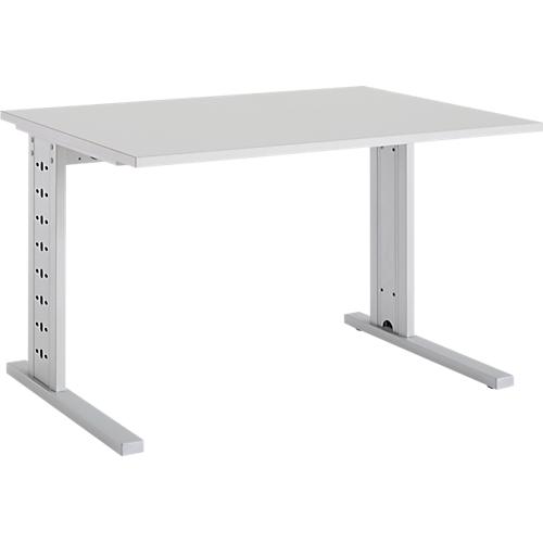 Schäfer Shop Select Schreibtisch Moxxo IQ, Rechteck, C-Fuß, B 1200 x T 800 x H 735 mm, lichtgrau