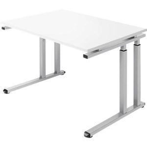 Schäfer Shop Select Schreibtisch SET UP, C-Fußgestell, 1200×800, weiß/weißalu Schäfer Shop Select Schreibtisch SET UP, C-Fußgestell, 1200×800, weiß/weißalu