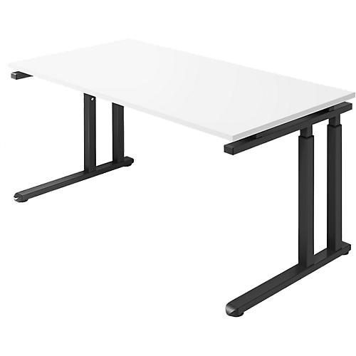 Schäfer Shop Select Schreibtisch SET UP, C-Fußgestell, 1600x800, weiß/graphit