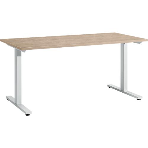Schäfer Shop Select Schreibtisch Start Off, T-Fuß, Rechteck, Stahl/Holz, B 1600 x T 800 x H 735 mm, Eiche-Dekor