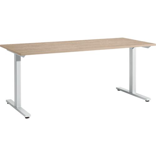 Schäfer Shop Select Schreibtisch Start Off, T-Fuß, Rechteck, Stahl/Holz, B 1800 x T 800 x H 735 mm, Eiche-Dekor