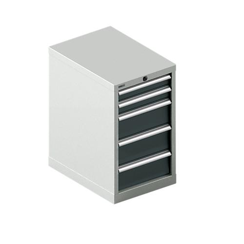 Schäfer Shop Select Schubladenschrank 18-27, 5 Schübe, bis 200 kg, B 411 x T 572 x H 700 mm, anthrazitgrau/lichtgrau