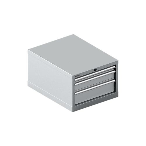 Schäfer Shop Select Schubladenschrank 27-36, 3 Schübe, bis 200 kg, B 564 x T 725 x H 400 mm, weißaluminium/weißaluminium