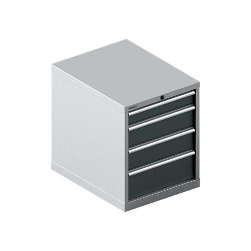 Schäfer Shop Select Schubladenschrank 27-36, 4 Schübe, bis 200 kg, B 564 x T 725 x H 700 mm, anthrazitgrau/weißaluminium