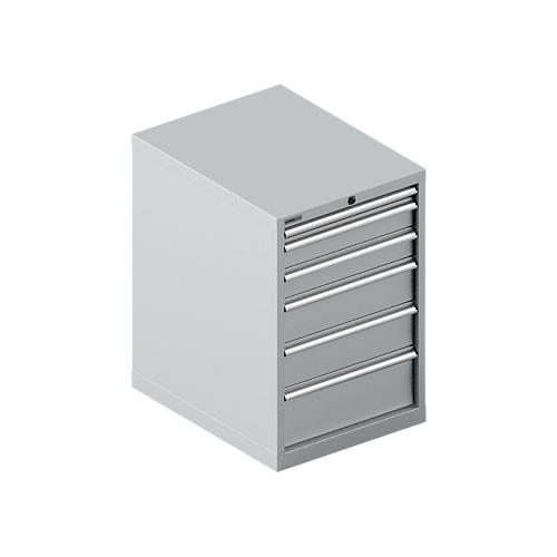 Schäfer Shop Select Schubladenschrank 27-36, 6 Schübe, bis 200 kg, B 564 x T 725 x H 850 mm, weißaluminium/weißaluminium