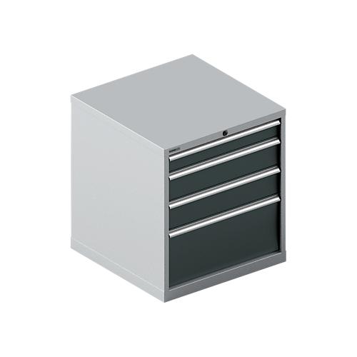 Schäfer Shop Select Schubladenschrank 36-36, 4 Schübe, bis 200 kg, B 717 x T 725 x H 800 mm, weißalu/anthrazitgrau