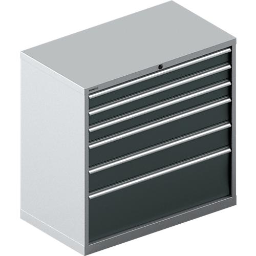Schäfer Shop Select Schubladenschrank 54-27, 6 Schübe, bis 200 kg, B 1023 x T 572 x H 1000 mm, weißalu/anthrazitgrau