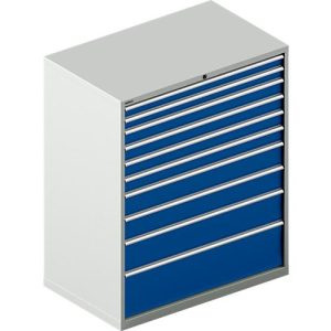 Schäfer Shop Select Schubladenschrank 64-36, 10 Schübe, bis 200 kg, B 1193 x T 725 x H 1450 mm, lichtgrau/enzianblau Schäfer Shop Select Schubladenschrank 64-36, 10 Schübe, bis 200 kg, B 1193 x T 725 x H 1450 mm, lichtgrau/enzianblau