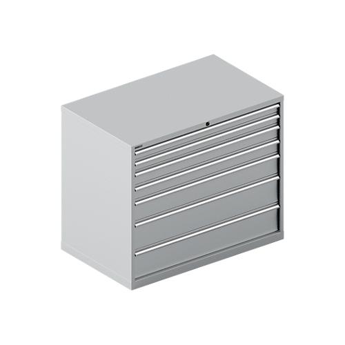 Schäfer Shop Select Schubladenschrank 64-36, 7 Schübe, bis 75 kg, B 1193 x T 725 x H 1000 mm, weißalu