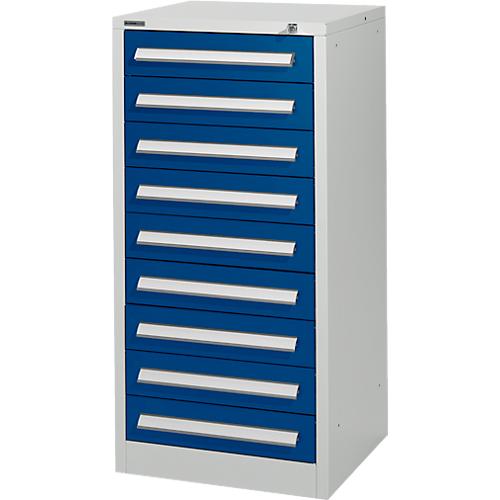 Schäfer Shop Select Schubladenschrank SF 90, 9 Schübe, lichtgrau RAL 7035 enzianblau RAL 5010