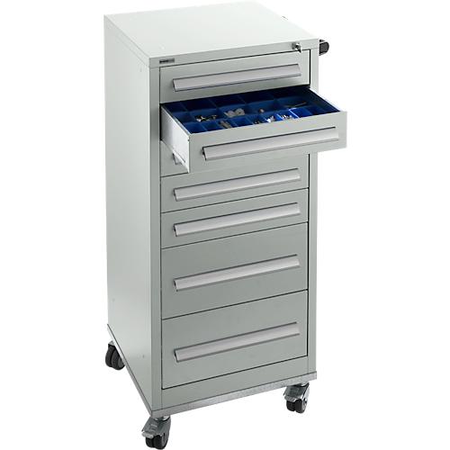 Schäfer Shop Select Schubladenschrank SFR 70, 7 Schübe, mit Rollen, lichgrau RAL 7035 lichgrau RAL 7035