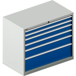 Schäfer Shop Select Schubladenschrank WSK 54-36, Stahl, 6 Schübe, bis 200 kg, B 1023 x T 725 x H 850 mm, lichtgrau/enzianblau Schäfer Shop Select Schubladenschrank WSK 54-36, Stahl, 6 Schübe, bis 200 kg, B 1023 x T 725 x H 850 mm, lichtgrau/enzianblau