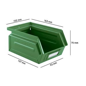 Schäfer Shop Select Sichtlagerkasten, 0,9 l, 2,5 kg, L 163 x B 102 x H 75 mm, Stahl, RAL 6011 (resadagrün) Schäfer Shop Select Sichtlagerkasten, 0,9 l, 2,5 kg, L 163 x B 102 x H 75 mm, Stahl, RAL 6011 (resadagrün)