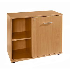 Schäfer Shop Select Sideboard, mit Drehtür, abschließbar, Spanplatte, B 800 x T 420 x H 663 mm, rechts anstellbar, Buche Schäfer Shop Select Sideboard, mit Drehtür, abschließbar, Spanplatte, B 800 x T 420 x H 663 mm, rechts anstellbar, Buche