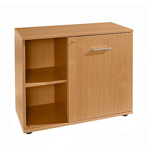 Schäfer Shop Select Sideboard, mit Drehtür, abschließbar, Spanplatte, B 800 x T 420 x H 663 mm, rechts anstellbar, Buche