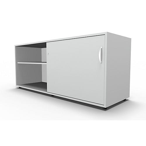 Schäfer Shop Select Sideboard, mit Schiebetür, abschließbar, Spanplatte, B 1600 x T 500 x H 663 mm, rechts anstellbar, lichtgrau