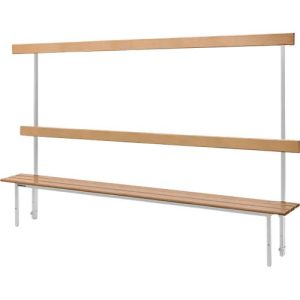 Schäfer Shop Select Sitzbank, für Umkleideräume, mit Rückwand, 10 Doppelhaken, B 1995 x T 310 x H 415 mm, lichtgrau Schäfer Shop Select Sitzbank, für Umkleideräume, mit Rückwand, 10 Doppelhaken, B 1995 x T 310 x H 415 mm, lichtgrau