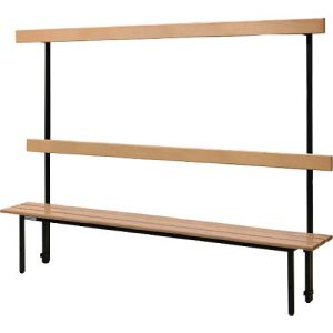 Schäfer Shop Select Sitzbank, für Umkleideräume, mit Rückwand, 7 Doppelhaken, B 1495 x T 310 x H 415 mm, schwarz Schäfer Shop Select Sitzbank, für Umkleideräume, mit Rückwand, 7 Doppelhaken, B 1495 x T 310 x H 415 mm, schwarz