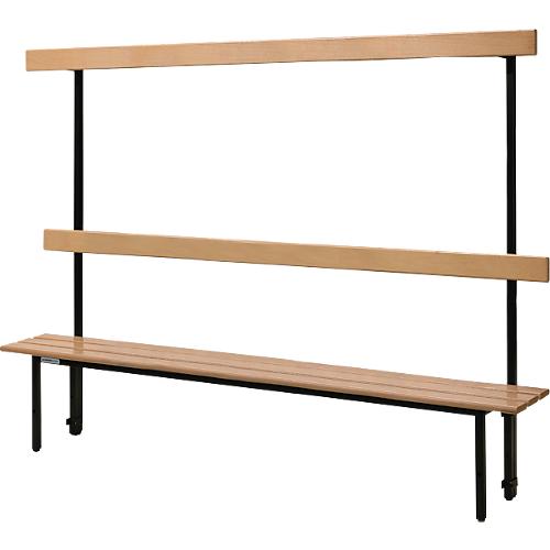 Schäfer Shop Select Sitzbank, für Umkleideräume, mit Rückwand, 7 Doppelhaken, B 1495 x T 310 x H 415 mm, schwarz