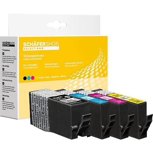 Schäfer Shop Select Tintenpatronen, ersetzt HP 903XL (3HZ51AE), Mixpack, schwarz, cyan, gelb, magenta