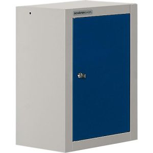Schäfer Shop Select Wandschrank, eintürig, mit Zwischenboden, B 400 x T 320 x H 600 mm, Stahl, weißaluminium/enzianblau Schäfer Shop Select Wandschrank, eintürig, mit Zwischenboden, B 400 x T 320 x H 600 mm, Stahl, weißaluminium/enzianblau