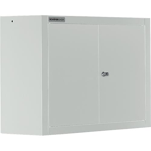 Schäfer Shop Select Wandschrank MS 750, zweitürig, mit Zwischenboden, B 750 x T 320 x H 600 mm, Stahl, lichtgrau/lichtgrau