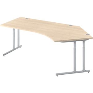 Schäfer Shop Select Winkelschreibtisch COMBITEC, 135° Winkel rechts, C-Fuß, B 2165 x T 800/800 x H 677-817 mm, Ahorn/weißalu Schäfer Shop Select Winkelschreibtisch COMBITEC, 135° Winkel rechts, C-Fuß, B 2165 x T 800/800 x H 677-817 mm, Ahorn/weißalu