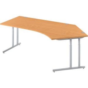 Schäfer Shop Select Winkelschreibtisch COMBITEC, 135° Winkel rechts, C-Fuß, B 2165 x T 800/800 x H 677-817 mm, Buche/weißalu Schäfer Shop Select Winkelschreibtisch COMBITEC, 135° Winkel rechts, C-Fuß, B 2165 x T 800/800 x H 677-817 mm, Buche/weißalu