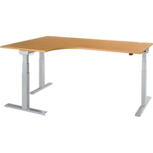 Schäfer Shop Select Winkelschreibtisch ERGO-T 2.0, elektrisch höhenverstellbar, 90° Winkel links, T-Fuß, B 2000 mm, Buche/weißalu Schäfer Shop Select Winkelschreibtisch ERGO-T 2.0, elektrisch höhenverstellbar, 90° Winkel links, T-Fuß, B 2000 mm, Buche/weißalu