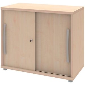 Schiebetüren-Schrank BARI,1 Boden, Schloss, B 800 x T 430 x H 720 mm, Ahorn-Dekor Schiebetüren-Schrank BARI,1 Boden, Schloss, B 800 x T 430 x H 720 mm, Ahorn-Dekor