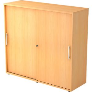 Schiebetürenschrank, 3 OH, B 1200 x T 400 x H 1100 mm, Buche-Dekor Schiebetürenschrank, 3 OH, B 1200 x T 400 x H 1100 mm, Buche-Dekor