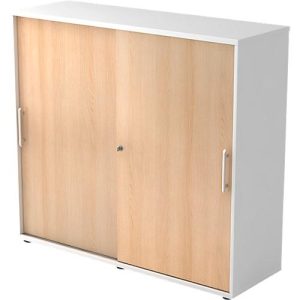 Schiebetürenschrank, 3 OH, B 1200 x T 400 x H 1100 mm, Eiche-Dekor Schiebetürenschrank, 3 OH, B 1200 x T 400 x H 1100 mm, Eiche-Dekor
