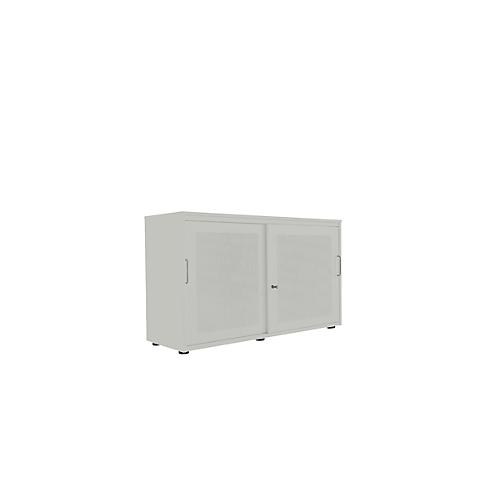 Schiebetürenschrank, Akustikfront, B 1200 mm, 2 OH, silber