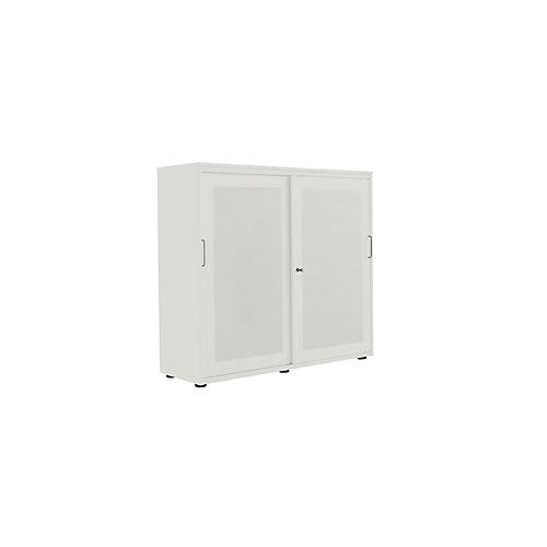 Schiebetürenschrank, Akustikfront, B 1200 mm, 3 OH, lichtgra