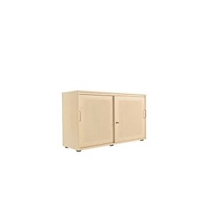 Schiebetürenschrank, Akustikfront, B 1350 mm, 4 OH, Ahorn-Dekor Schiebetürenschrank, Akustikfront, B 1350 mm, 4 OH, Ahorn-Dekor