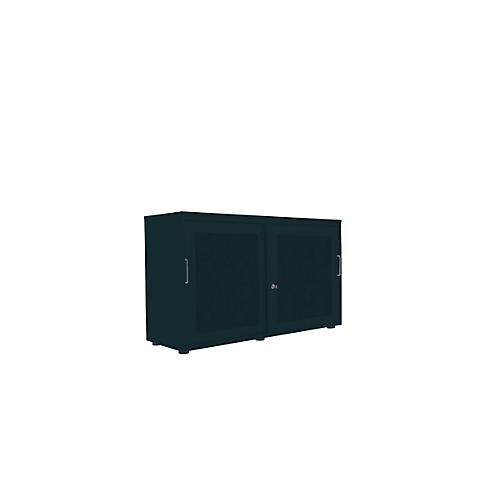 Schiebetürenschrank, Akustikfront, B 1350 mm, 4 OH, graphit