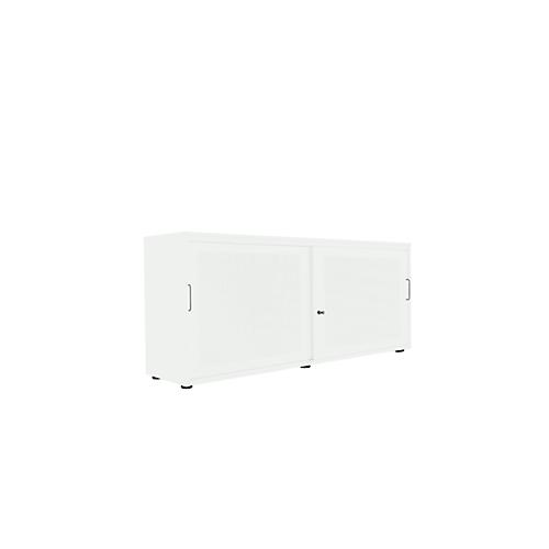 Schiebetürenschrank, Akustikfront, B 1600 mm, 2 OH, weiß