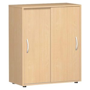 Schiebetürenschrank Alicante, 3 Ordnerhöhen, B 800 x T 400 x H 1104 mm, Buche-Dekor Schiebetürenschrank Alicante, 3 Ordnerhöhen, B 800 x T 400 x H 1104 mm, Buche-Dekor