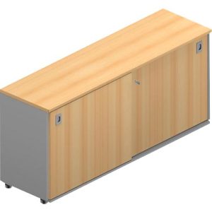 Schiebetürenschrank ARLON OFFICE, 2 Fächer, abschließbar, Muschelgriffe, B 1600 x T 450 x H 730 mm, Buche-Dekor Schiebetürenschrank ARLON OFFICE, 2 Fächer, abschließbar, Muschelgriffe, B 1600 x T 450 x H 730 mm, Buche-Dekor