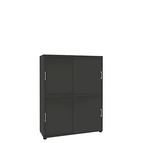 Schiebetürenschrank, B 1200 mm, 4 OH, graphit