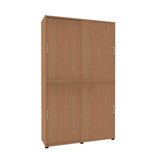 Schiebetürenschrank, B 1350 mm, 6 OH, Buche-Dekor Schiebetürenschrank, B 1350 mm, 6 OH, Buche-Dekor