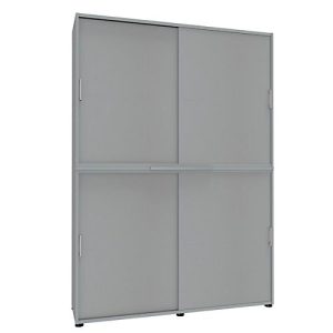 Schiebetürenschrank, B 1600 mm, 6 OH, lichtgrau Schiebetürenschrank, B 1600 mm, 6 OH, lichtgrau