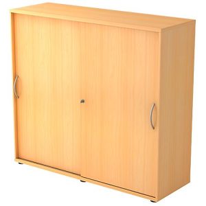 Schiebetürenschrank TARA, 3 Ordnerhöhen, B 1200 x T 400 x H 1180 mm, abschließ- & stapelbar, Buche-Dekor Schiebetürenschrank TARA, 3 Ordnerhöhen, B 1200 x T 400 x H 1180 mm, abschließ- & stapelbar, Buche-Dekor