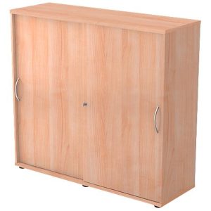 Schiebetürenschrank TARA, 3 Ordnerhöhen, B 1200 x T 400 x H 1180 mm, abschließ- & stapelbar, Nussbaum-Dekor Schiebetürenschrank TARA, 3 Ordnerhöhen, B 1200 x T 400 x H 1180 mm, abschließ- & stapelbar, Nussbaum-Dekor